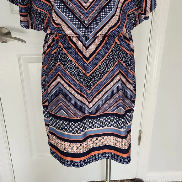 Halo Orange & Blue Geometric Dress - Picture 10 of 12